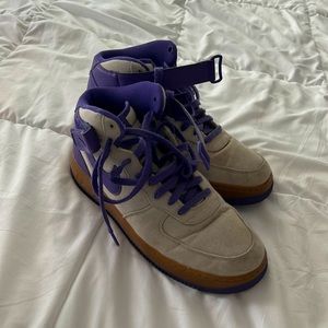 Clean Mid Dunks Purple with Gum sole